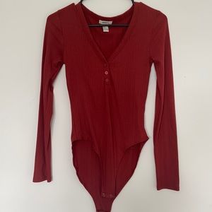 Burnt red long sleeve bodysuit